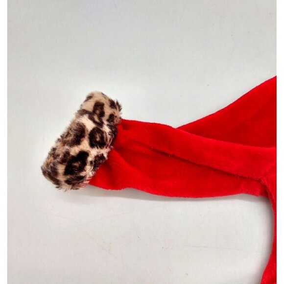 American Girl Doll Red Cheetah Holiday Dress Velveteen and Satin - Picture 4 of 5